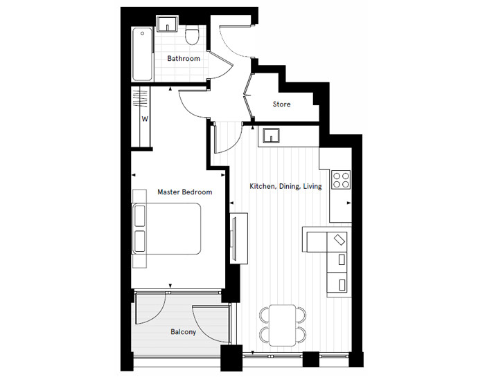 Floorplan for B1.03 at Carlton House Shared Ownership, First